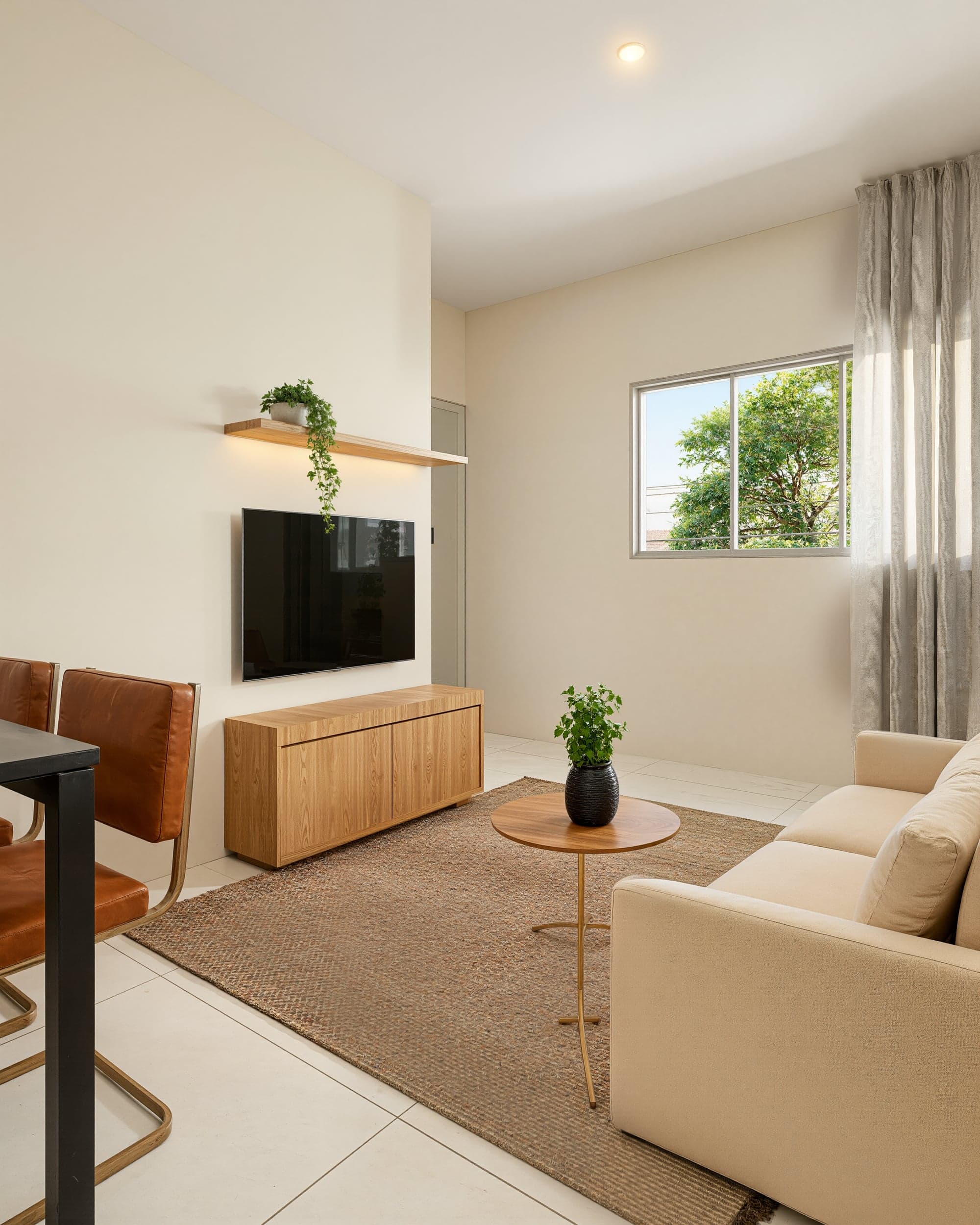 Render da sala de estar do Visual das Mangabeiras